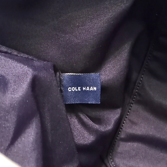 COLE HAAN Genuine Woven Detail Leather Large Tote Bag. Beige. NWT. Beautiful! - Picture 10 of 16